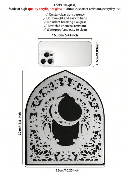 Islamic arch mirror wall art - Silver / Moon & Dome