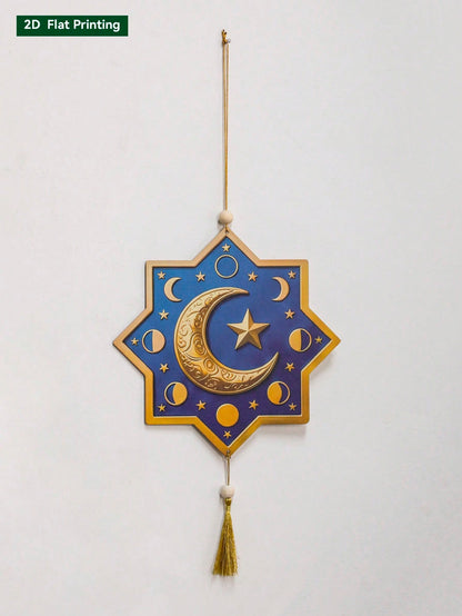 geometric star and crescent hanging ornaments - Crescent Star Tile