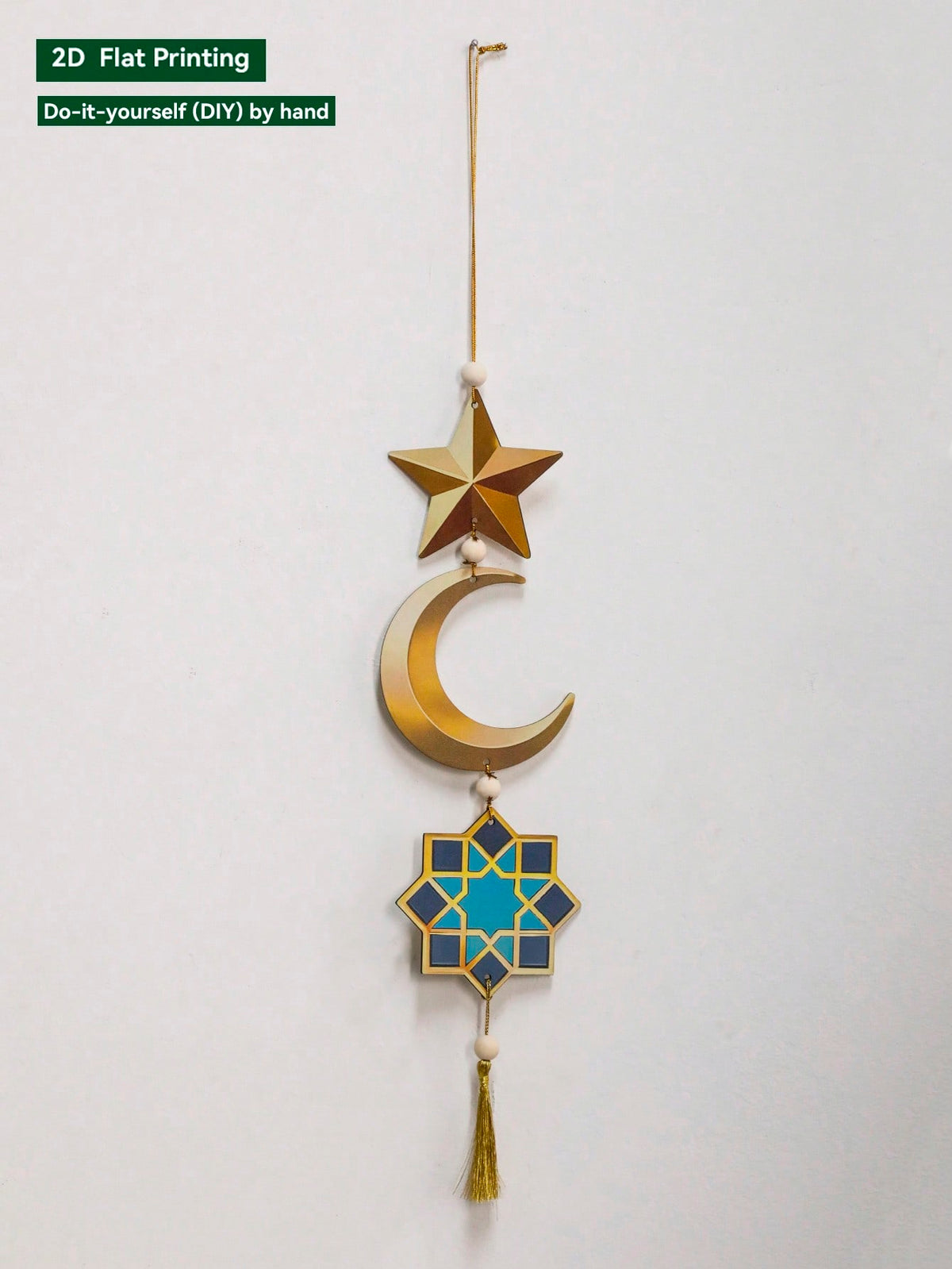geometric star and crescent hanging ornaments - Star & Crescent Drop