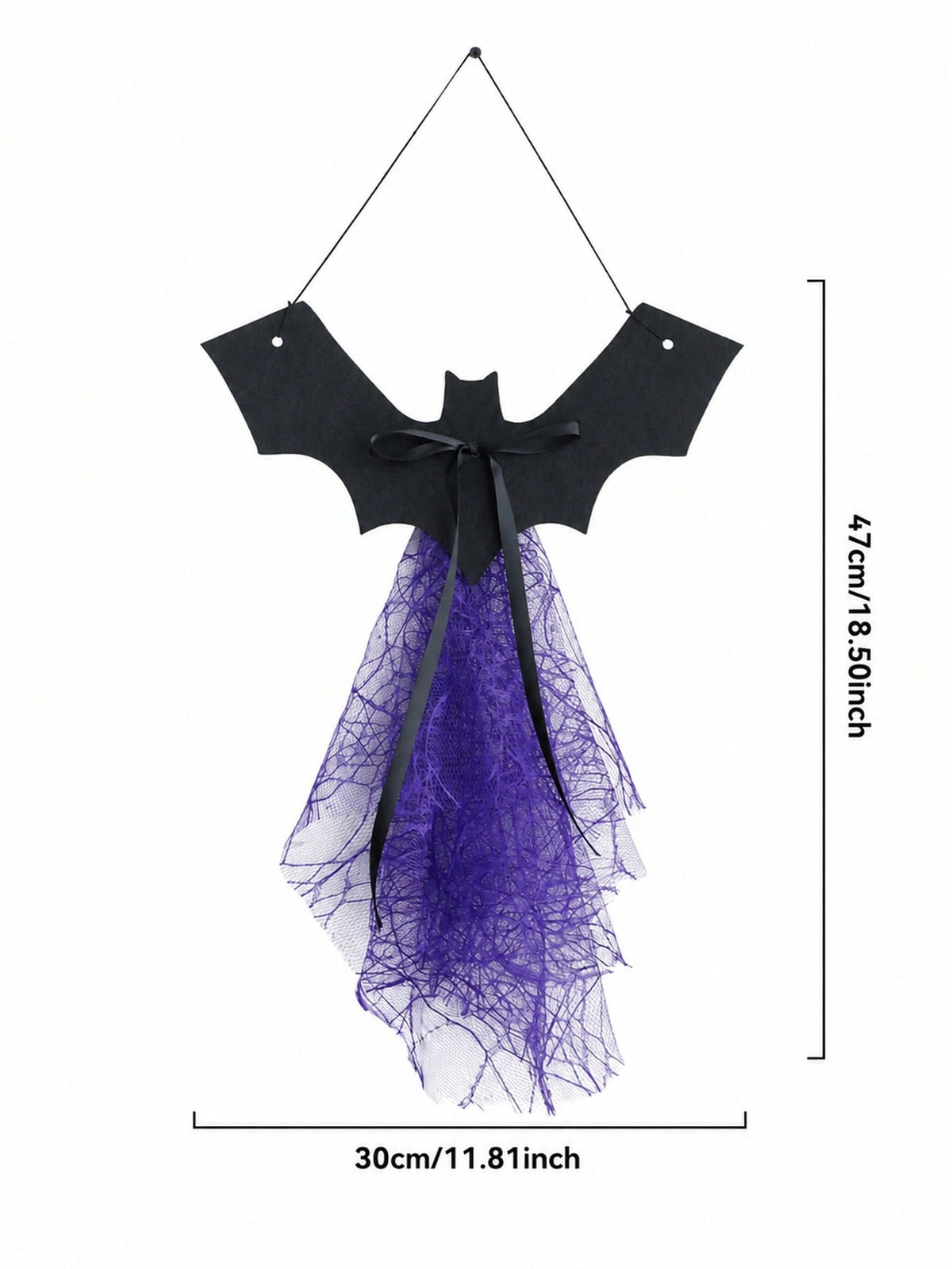 bat door hanger purple tulle - product photo