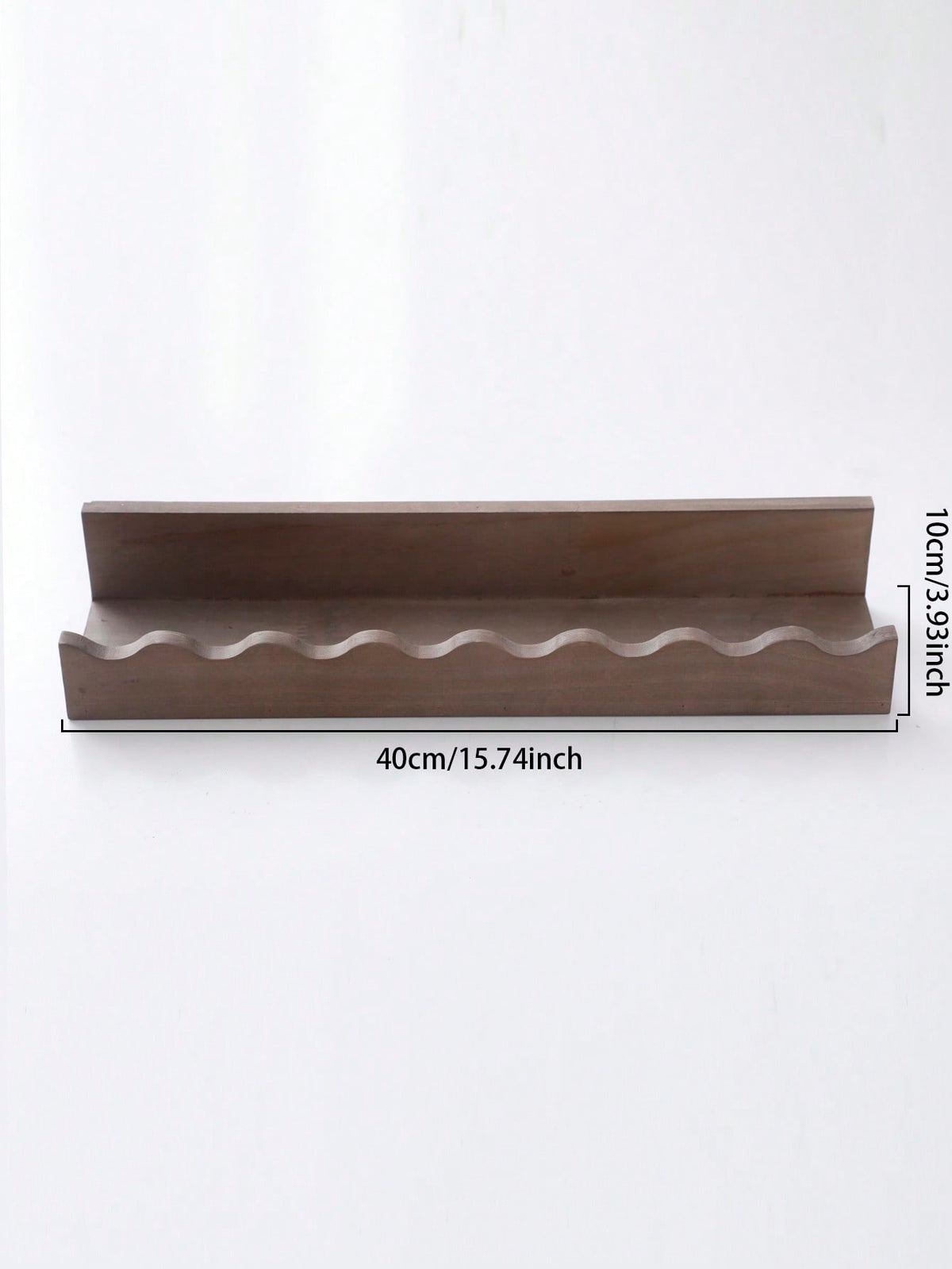 wavy edge floating wall shelf - Brown