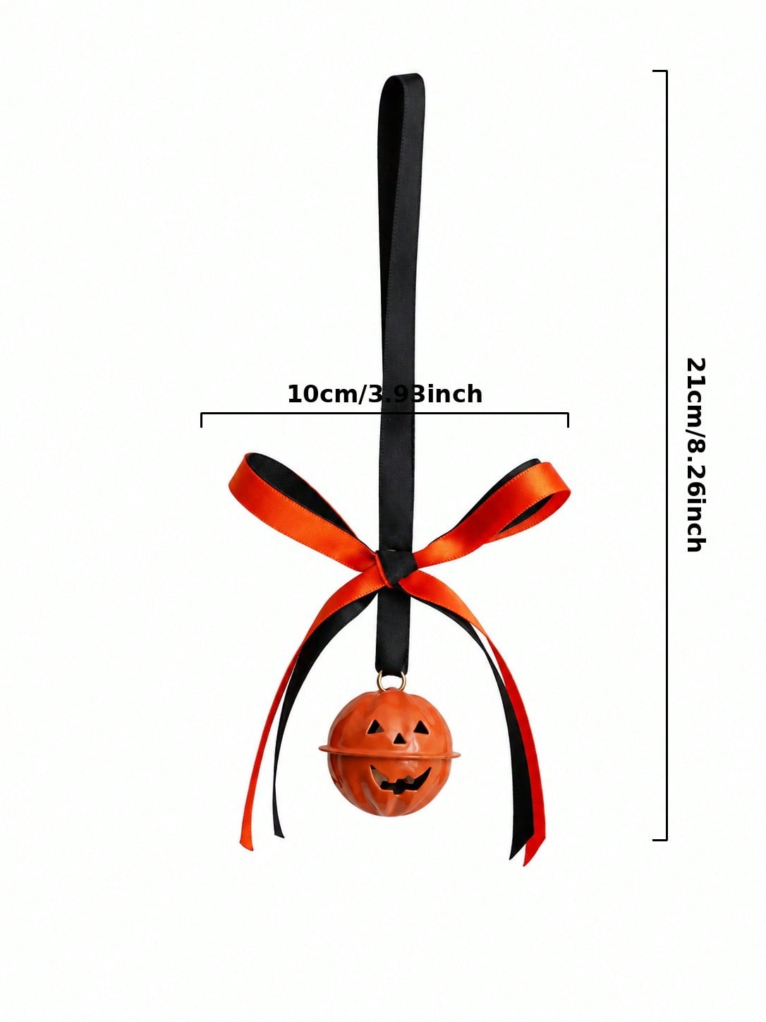 striped bow pumpkin bell hanger - Small Bow, 1 Bell option
