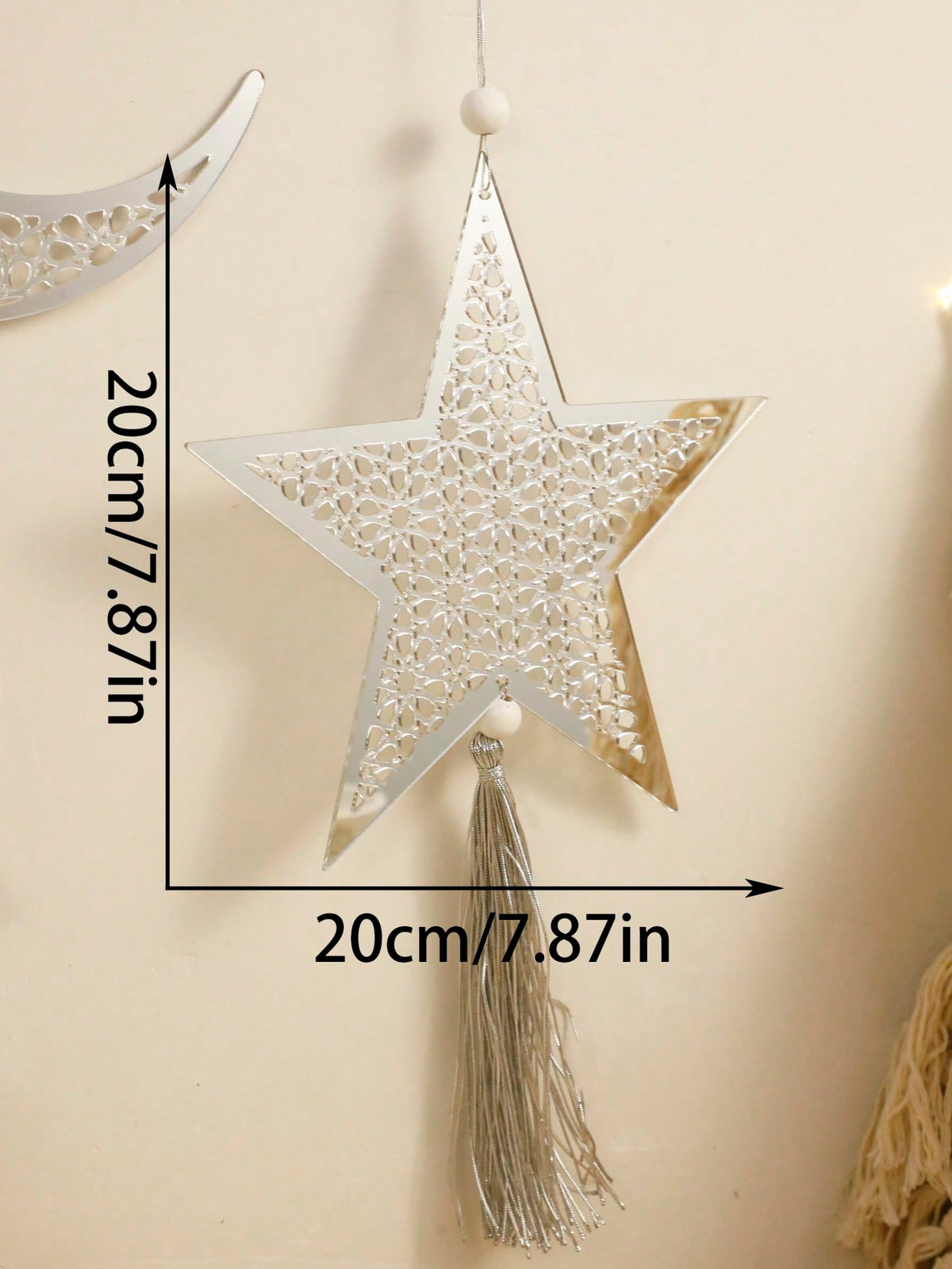 crescent moon and star tassel wall decor - Star