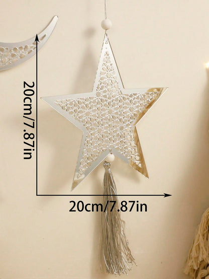 crescent moon and star tassel wall decor - Star