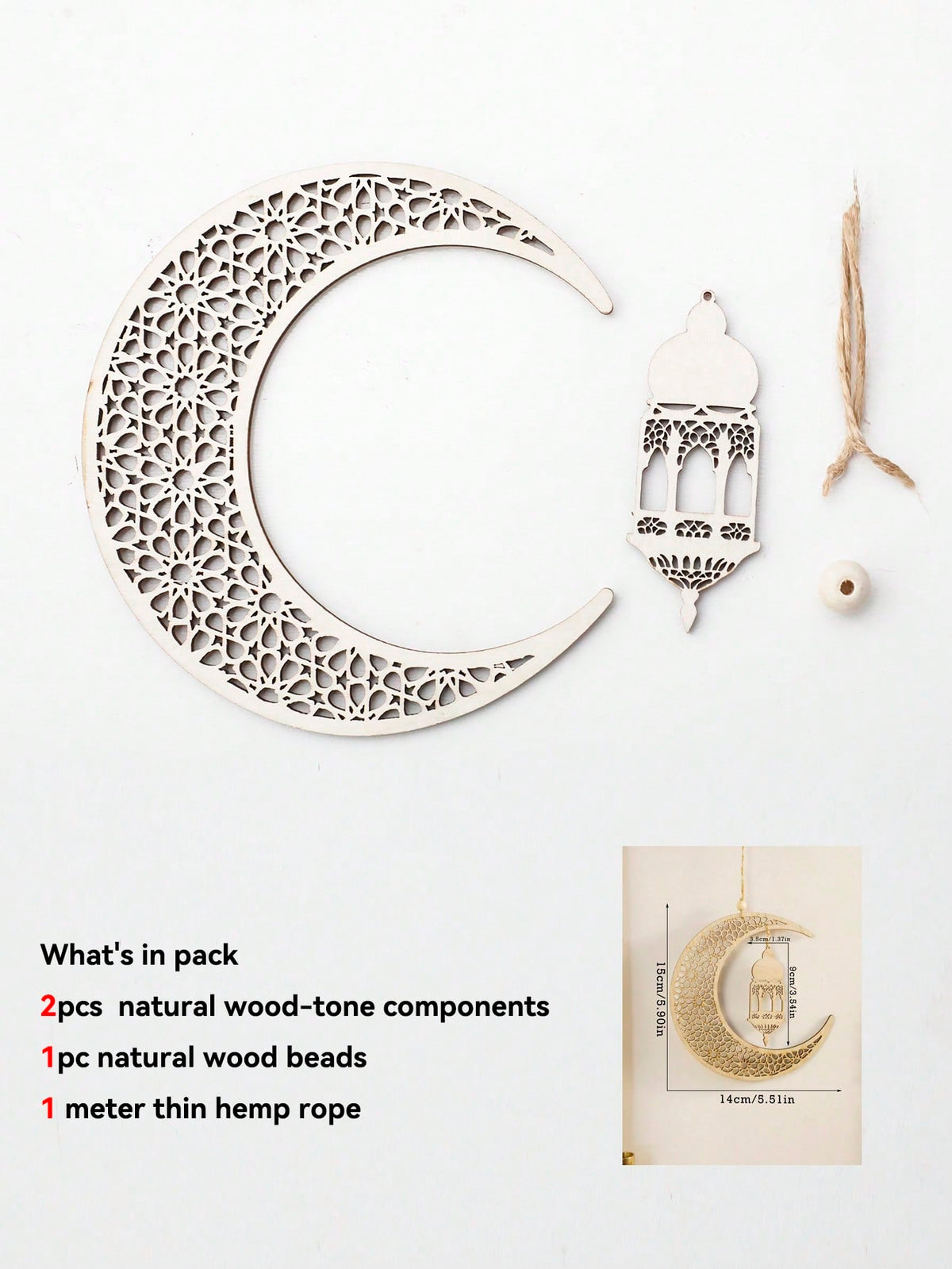floral crescent moon and lantern wall hanging - Crescent Moon