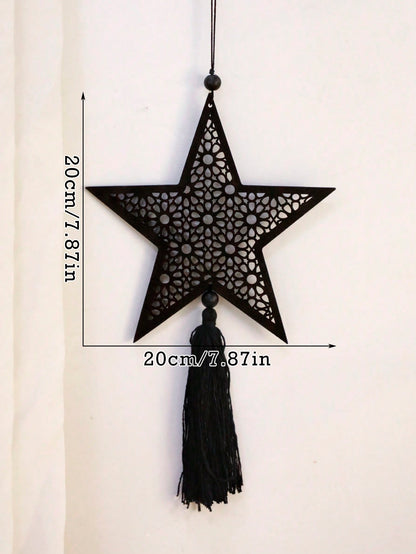 filigree star tassel wall hanging - product photo