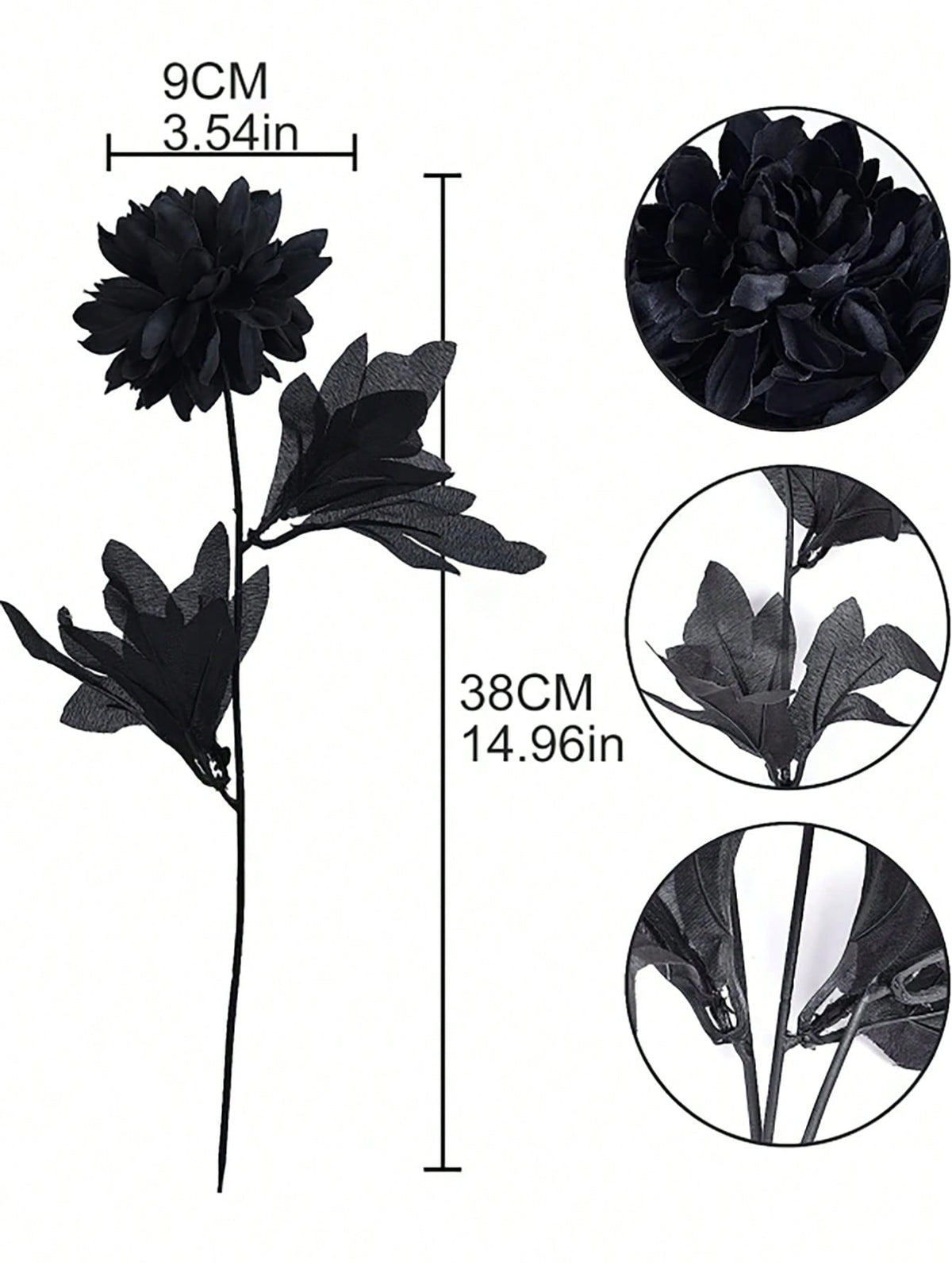 black dahlia artificial flower - product photo