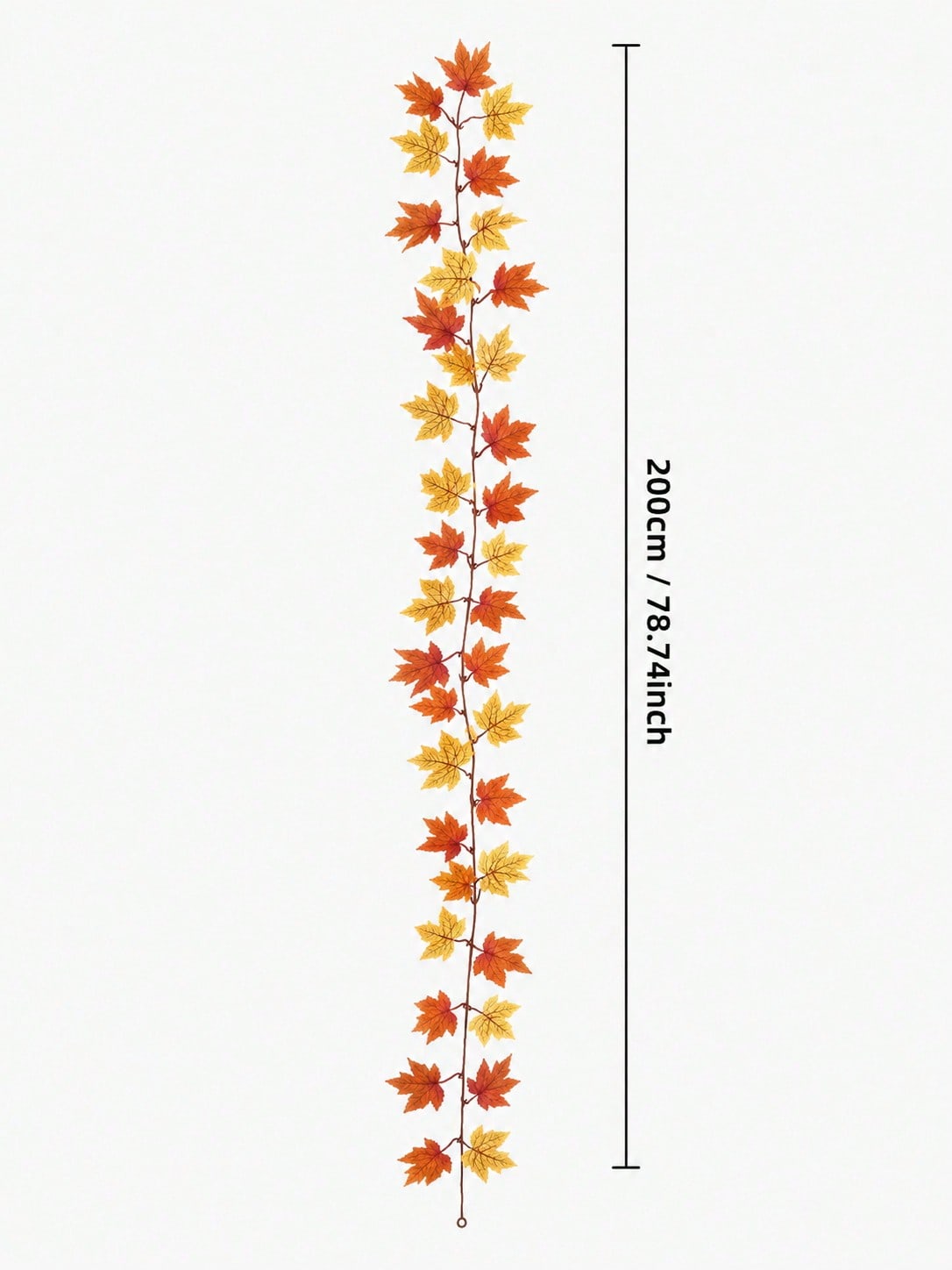 Fall maple leaf garland gold and orange, 200 cm