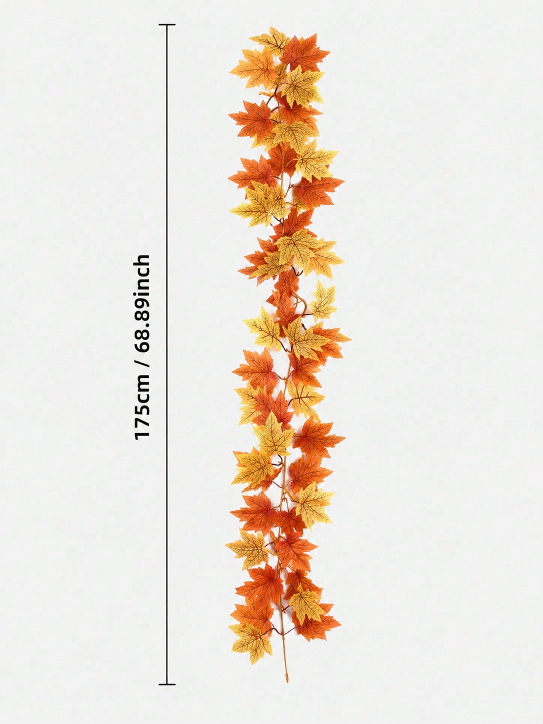 Fall maple leaf garland golden yellow, 175 cm
