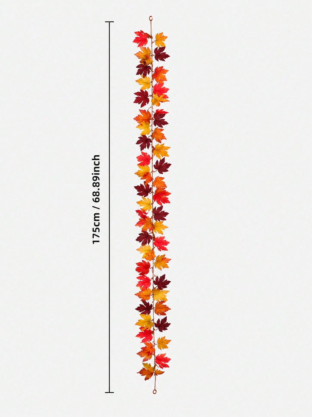 Fall maple leaf garland deep red mix, 175 cm