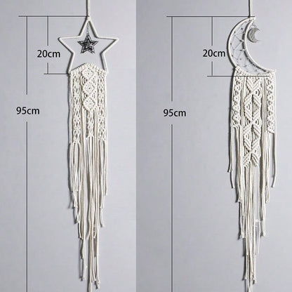moon star macrame wall hanging - Set of 2 (Moon + Star) option