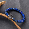 Artilady Men Crown set with crystal natural stones bracelet lapis lazuli bracelet Beads