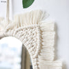 Artilady Hanging Wall Mirror with Boho Macrame Fringe Decor for Room Bedroom Baby Nursery