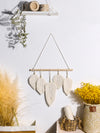 Artilady Macrame Wall Hanging Feather Boho Chic Woven Leaf Tassels Decoration