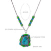 Artilady Native American 925 Sterling Silver Necklace Turquoise Stone Pendant Necklace