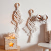 2 Pack Cute Macrame Tapestry Mini Macrame Wall Hanging Boho Decor Geometrical Art  Nursery Apartment Bedroom Dorm Home Decor