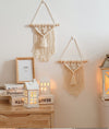 2 Pack Cute Macrame Tapestry Mini Macrame Wall Hanging Boho Decor Geometrical Art  Nursery Apartment Bedroom Dorm Home Decor