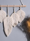 Artilady Macrame Wall Hanging Feather Boho Chic Woven Leaf Tassels Decoration