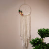 Large Boho Dream Catcher  White Dreamcatcher with Flowers, Handmade Woven Macrame Wall Hanging Bedroom Decor, Romantic Wedding Art