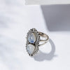 Artilady 925 sterling silver ring moonstone ring labradorite ring for women jewelry