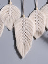 Artilady Macrame Wall Hanging Feather Boho Chic Woven Leaf Tassels Decoration