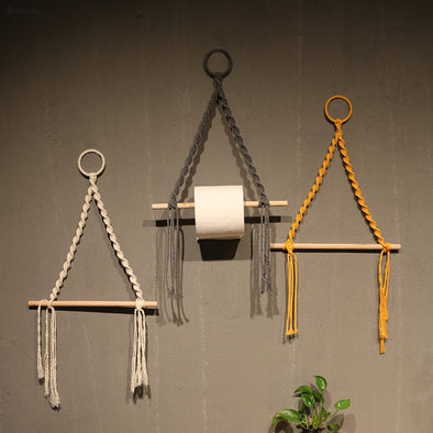 Nordic Toilet Paper Holder Tapestry  Wall Hanging Room Decor Bathroom Toilet Paper Dispenser