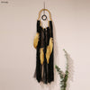 Artilady Black Golden Feather Dream Catcher for Bedroom