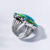 Artilady native American jewelry 925 sterling silver ring boho turquoise ring