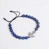 Artilady Men Anchor natural stone bracelet lapis lazuli bracelet with crystal