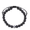 Artilady Men natural stone bracelet volcanic stone bracelet Beads with crystal