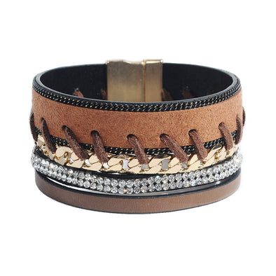 Artilady New desgin leather  wrap bracelet