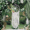 Large Boho Dream Catcher  White Dreamcatcher with Flowers, Handmade Woven Macrame Wall Hanging Bedroom Decor, Romantic Wedding Art