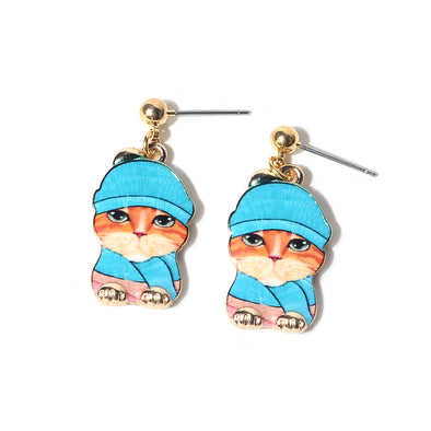 Artilady Women Colorful Cat Earrings