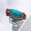 Artilady native American jewelry boho 925 sterling silver ring turquoise ring