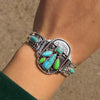 Indian native American jewelry boho bracelet 925 sterling silver cactus bracelet bangle