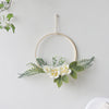 Artilady Floral Hoop Wreath Hanging White Flower Wedding Nursery Wall Decor