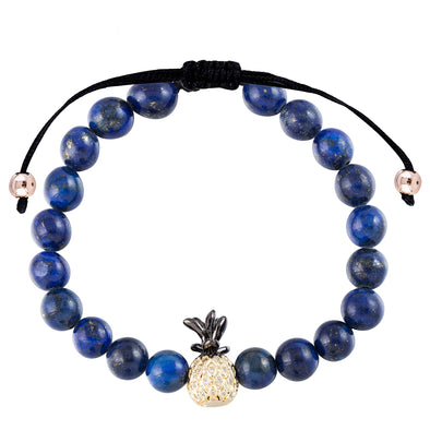 Artilady Pineapple bracelet natural stone bracelet Lapis lazuli bracelet Beads