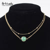Artilady Natural Crystal Layer Choker Necklace