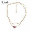Artilady Natural Crystal Layer Choker Necklace