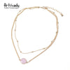Artilady Natural Crystal Layer Choker Necklace