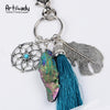 Artilady Natural Stone Tassel Keychain