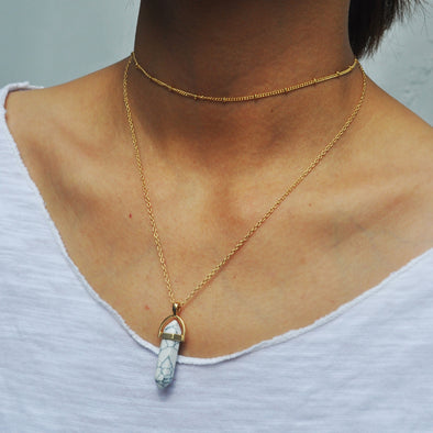 Artilady Opal Layer Choker Necklace