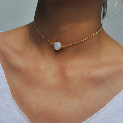 Artilady Opal Stone Choker Necklace