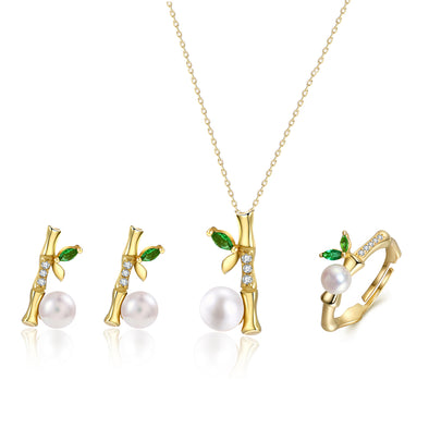 Artilady Pearl Sterling Silver Jewelry Set