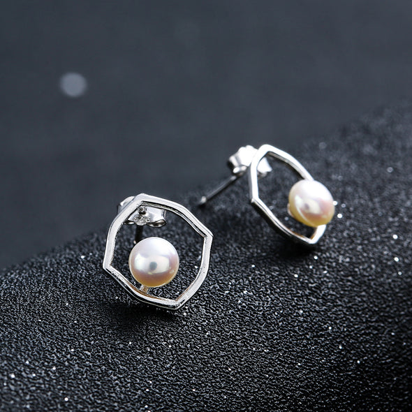 Artilady Sterling Silver Pearl Earrings
