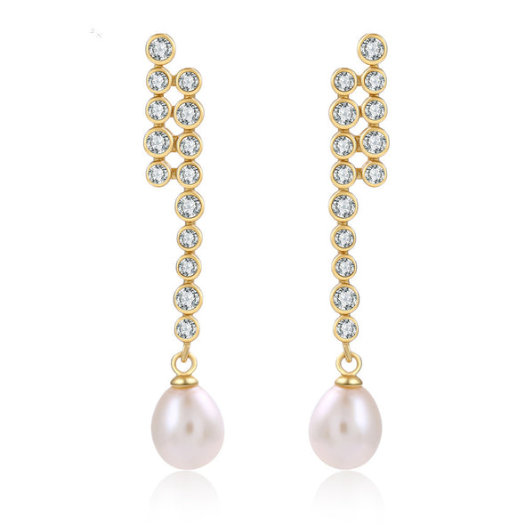 Artilady Sterling Silver Pearl Earrings