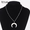 Artilady White Horn Pendant Necklace