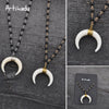Artilady White Horn Pendant Necklace