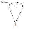 Artilady White Horn Pendant Necklace