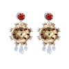 Artilady Women Flower Pearl Earrings